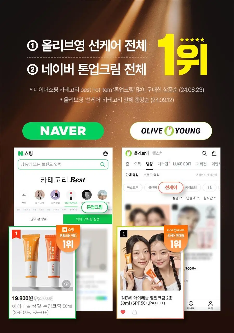 [포니PICK / 3.0 런칭] 아이레놀 쌩얼크림 3종 50ml (SPF 50+,PA++++) 상세페이지 5
